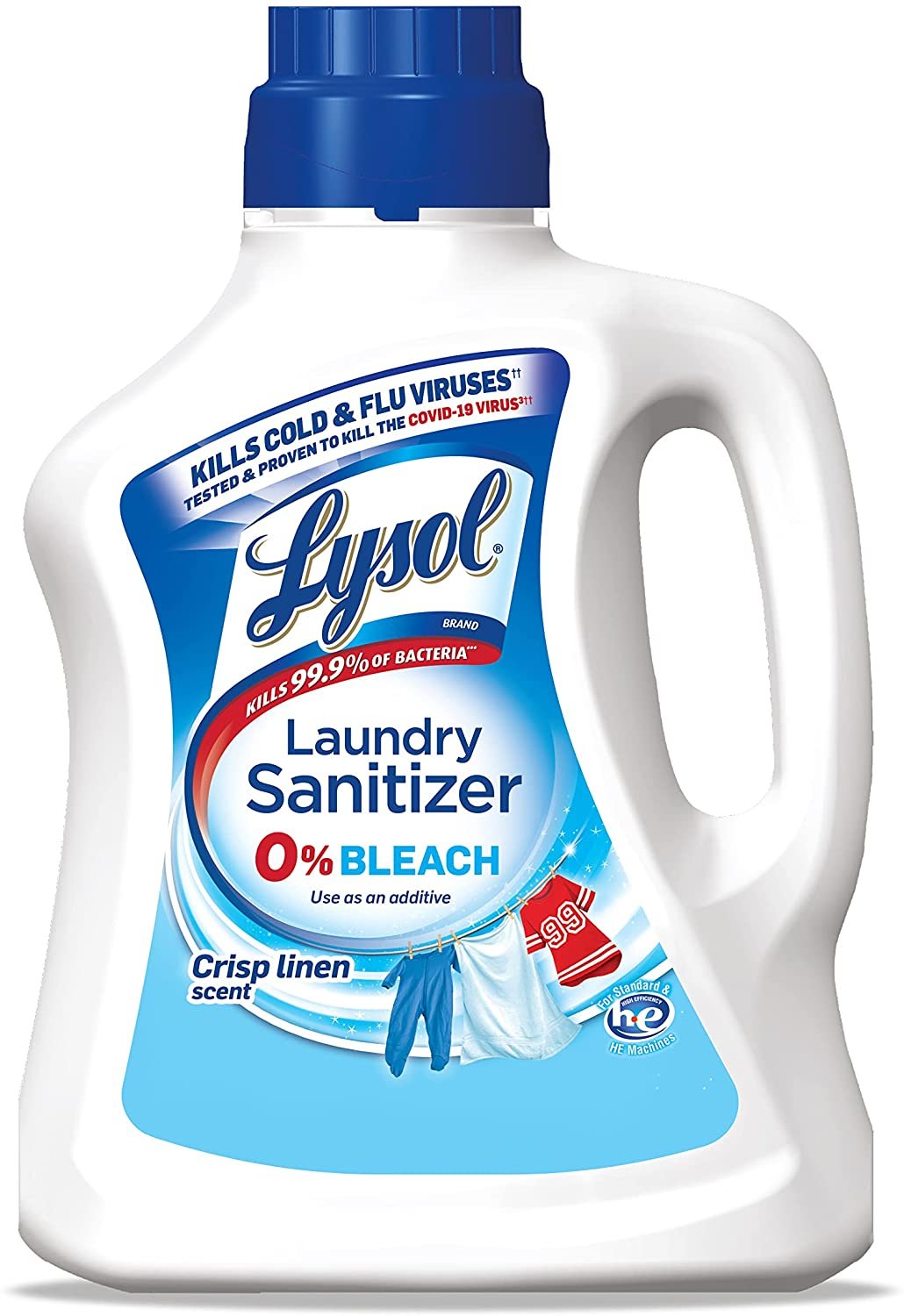 Laundry Sanitizing Liquid, Laundry Detergent Additive For Clothes And Linens, Eliminates Odor Causing Bacteria, Crisp Linen, 90Oz