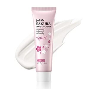 MIESCHER Whitening Tone up Cream Sakura Tone up Cream Face 1.06 Fl OZ Hydrating & Smooth Dry Skin Lightweight Nourishing Cream Brightening Facial Skin Lazy Face Cream Skin Care Products