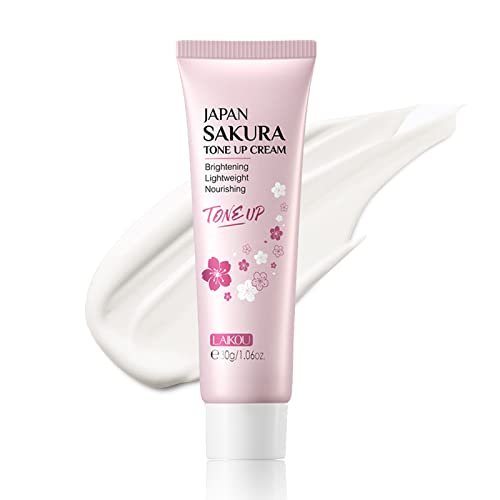 MIESCHER Whitening Tone up Cream Sakura Tone up Cream Face 1.06 Fl OZ Hydrating & Smooth Dry Skin Lightweight Nourishing Cream Brightening Facial Skin Lazy Face Cream Skin Care Products